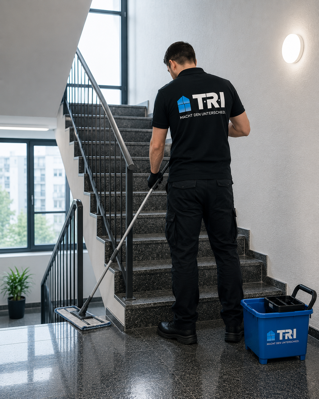 Professionelle Treppenhausreinigung durch TRI Reinigungsservice